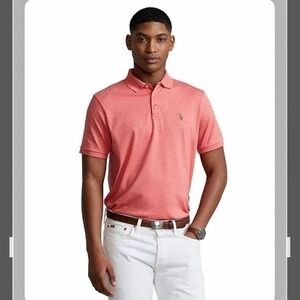 POLO RALPH LAUREN Men's Classic Fit Soft Cotton Polo in Pink Heather Size XXL